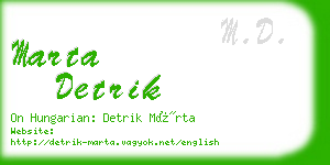 marta detrik business card